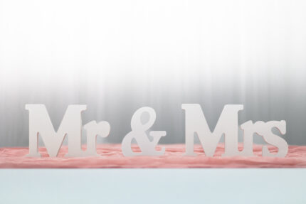 drevený 3D nápis Mr & Mrs